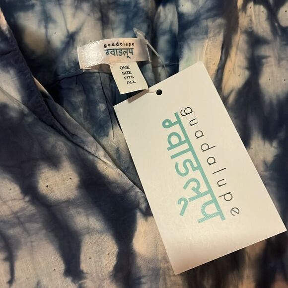 Navy & White Tie Dye Cover Up - Brand New One Size NWT Maxi Dress - Picture 3 of 4